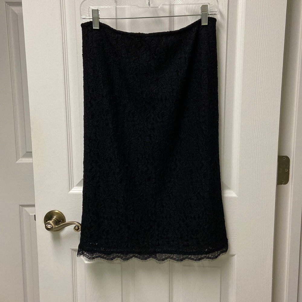 Coldwater Creek Black lace pencil skirt